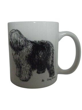 CINDY FARMER Sheepdog Coffee Mug Cup ROSALINDE Hand Decorated USA Vintage